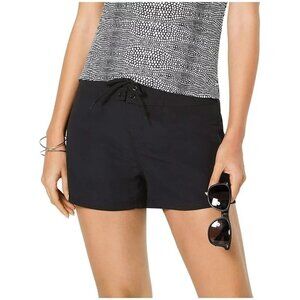 Island Escape Women's Lace-Up Swim Shorts in Black - Size 10
